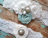 wedding garter / Tiffany Blue / bridal  garter/  lace garter / toss garter / Something BLue wedding  garter / vinta