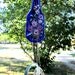 Blue Beer Bottle Wind Chime, Recycled, Eco Friendly Hand Painted Flowers