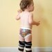 baby leg warmers: THIGH TOASTERS - wool - striped black, grey, brown - reclaimed wool - boys