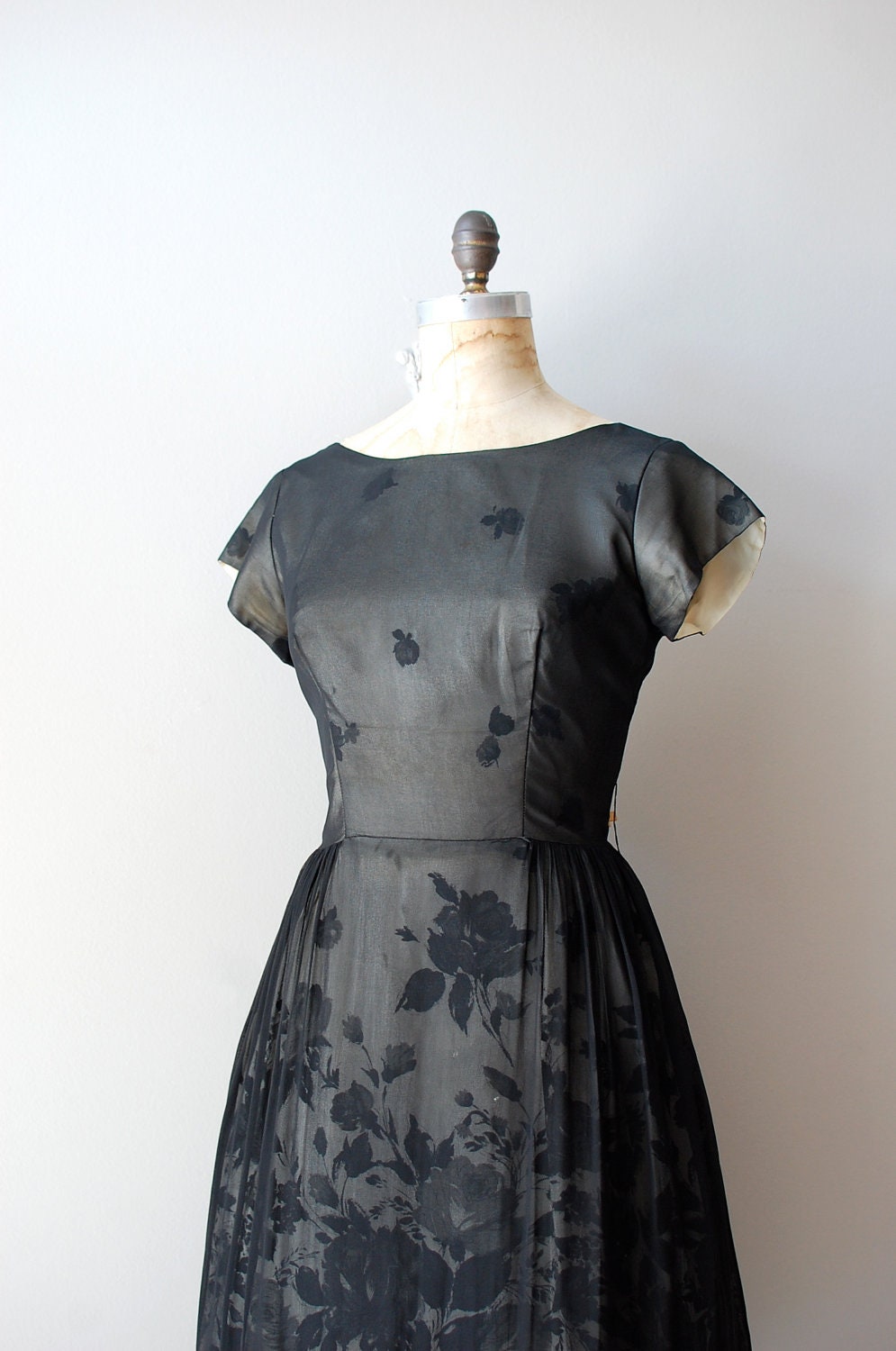 1950s dress / 50s black dress / Grand Illusion dress