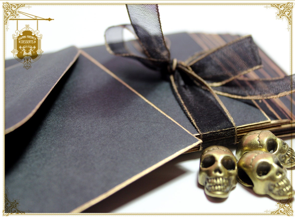 Envelopes Black and Gold Set of 10