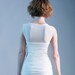 White Bodycon Sleeveless Tulle Wedding Party Dress