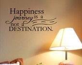 Happiness Is A Journey Not A Destination wall saying vinyl lettering