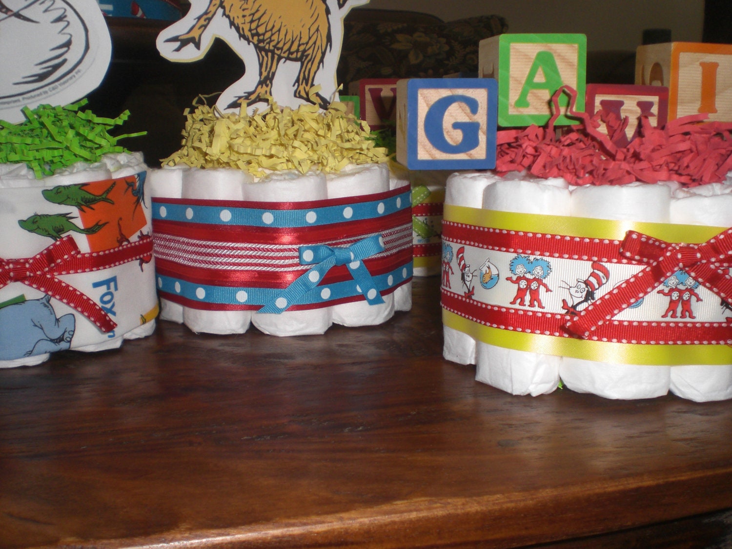 Dr Seuss Diaper Cakes Baby Shower Centerpieces other sizes available