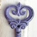 Cast Iron Wall Hook, Ornate Key, French Lilac, Victorian, Key Hook