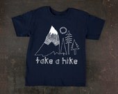 Youth Boy's Take a Hike Navy Dry Blend Tee by TrulySanctuary T-Shirt Shirt Tshirt