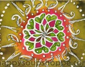 mandala watercolor blank greeting card vermont made