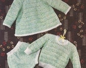 PDF Knitted Baby Dress, Jumper and Knickers Knitting Pattern (E8584)