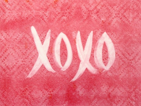 XOXO Abstract Watercolor Painting