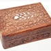 Vintage Carved Wood Box with Inlay