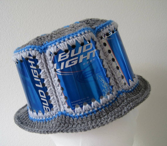 Crocheted Beer Can Hat Bud Light by michellescrochet on Etsy