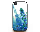 Floral iPhone 4 Case blue iphone soft macro photography protective rubber silicone cell phone case girls iphone