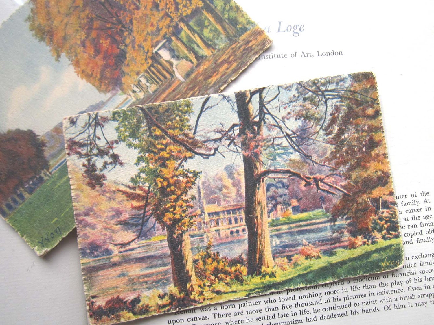 Two Vintage YVON French postcards