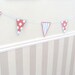 Pennant Garland Red White and Baby Blue Stripes and Polka Dots