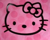 HELLO KITTY silhouette made from vinyl record