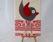 Oh so tweet....Nordic Grey and red SINGLE Free shipping Australia