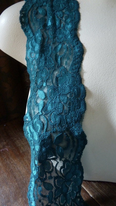 Stretch lace in Teal for Headbands, Lingerie STR 13