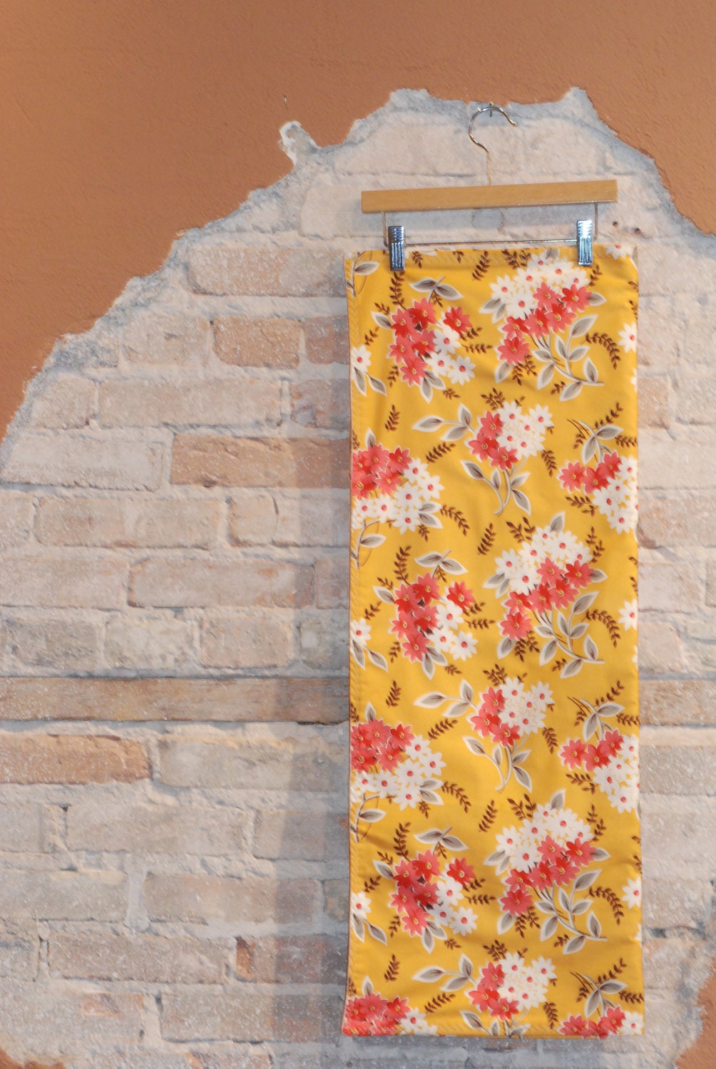 Cozy Baby Toddler Blanket - Yellow Red White Flea Market Blossoms cotton fabric - Organic Cotton Flannel - ECO Friendly