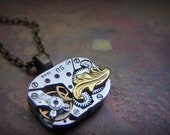Steampunk Jewelry Clockworks Vintage Watch Movement Necklace Brass