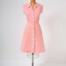 1940's Candy Striper Dress - Red and White Striped Cotton Shirtdress