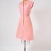 1940's Candy Striper Dress - Red and White Striped Cotton Shirtdress