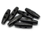 6 wooden Toggle Buttons - Black 3.5 x 1.1cm  (BB121C)