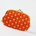 Metal frame purse with two sections - Blooms in sunset - big siamese / Rust orange / Harvest colors / floral pattern