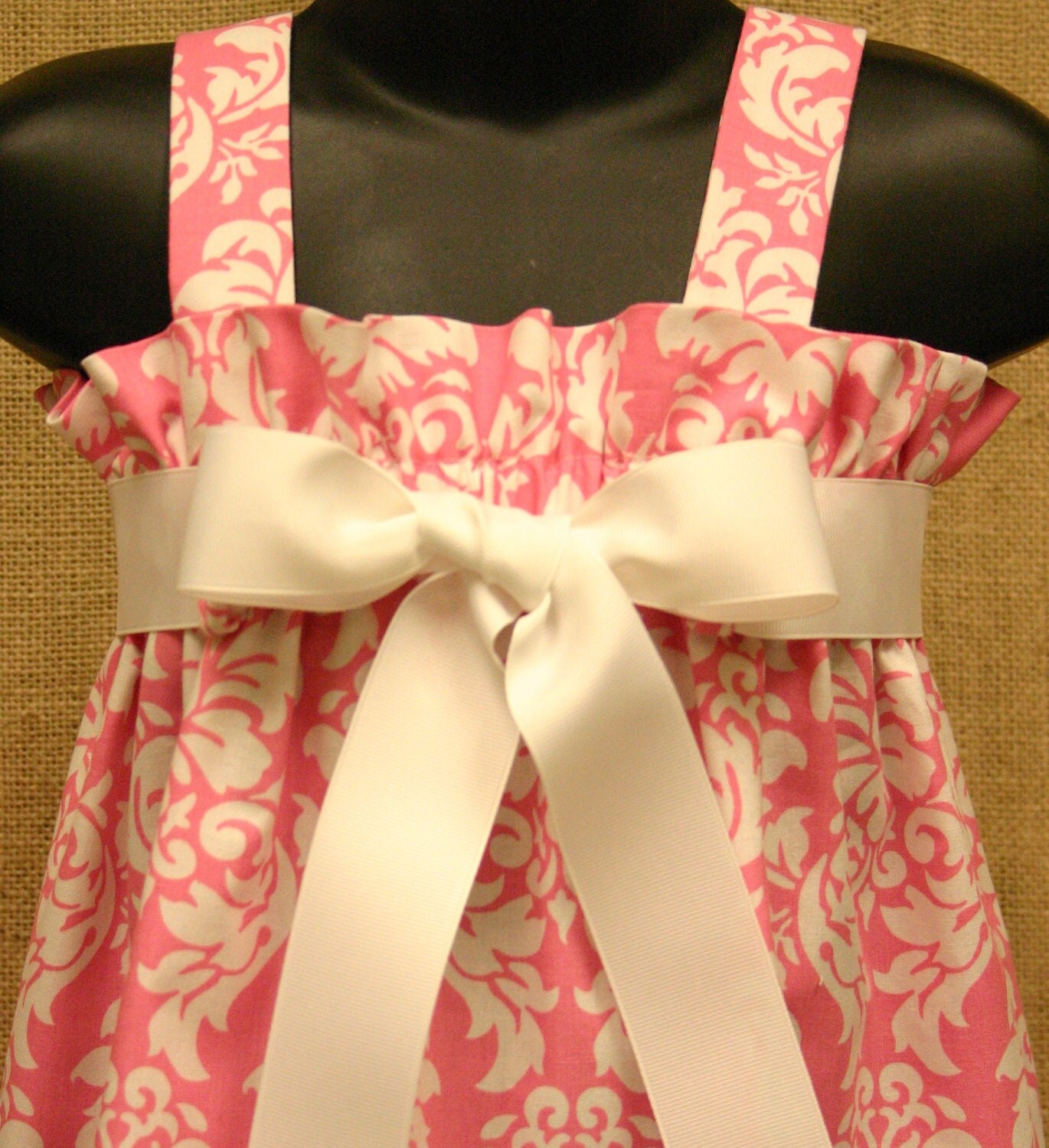 SALE - Ready to ship - Size 3m - Pretty in Pink Damask Zadee Dress