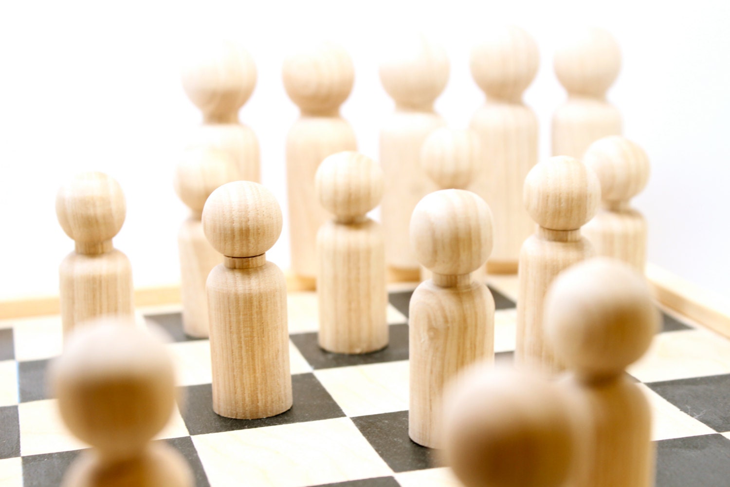 RESERVED Unpainted Wooden Checker Set - Do It Yourself Supplies - DIY Little Wooden People board game