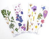 Set of 4 Herbarium Flower and Leaves Print Bookmarks/Botanical Bookmarks