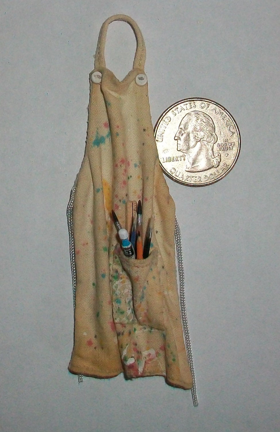 Miniature Artist Apron (1 inch dollhouse scale)