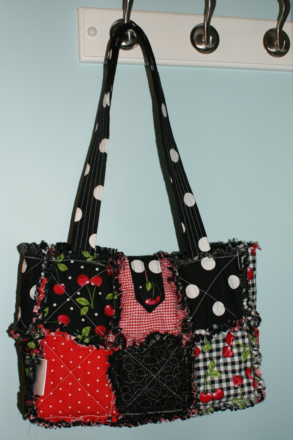 Cherry Small Rag Bag/Tote/Purse/Diaper Bag by jeanbeandesigns