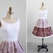 1950s dress / 50s dress / White and Brown Swan and Rooster Novelty Print Dress