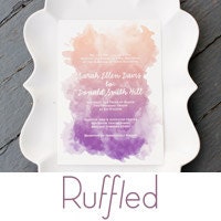 Ombre Purple Wedding Invitation - featured on Ruffled & Brides magazine blogs