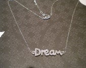 Dream necklace graduation grad gift rhinestone necklace, dream on, rhinestone dream pendant