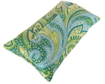 Velcro Close, Pocket Tissue Holder, Travel Tissue Holder, Floral & Swirls in Blue and Greens