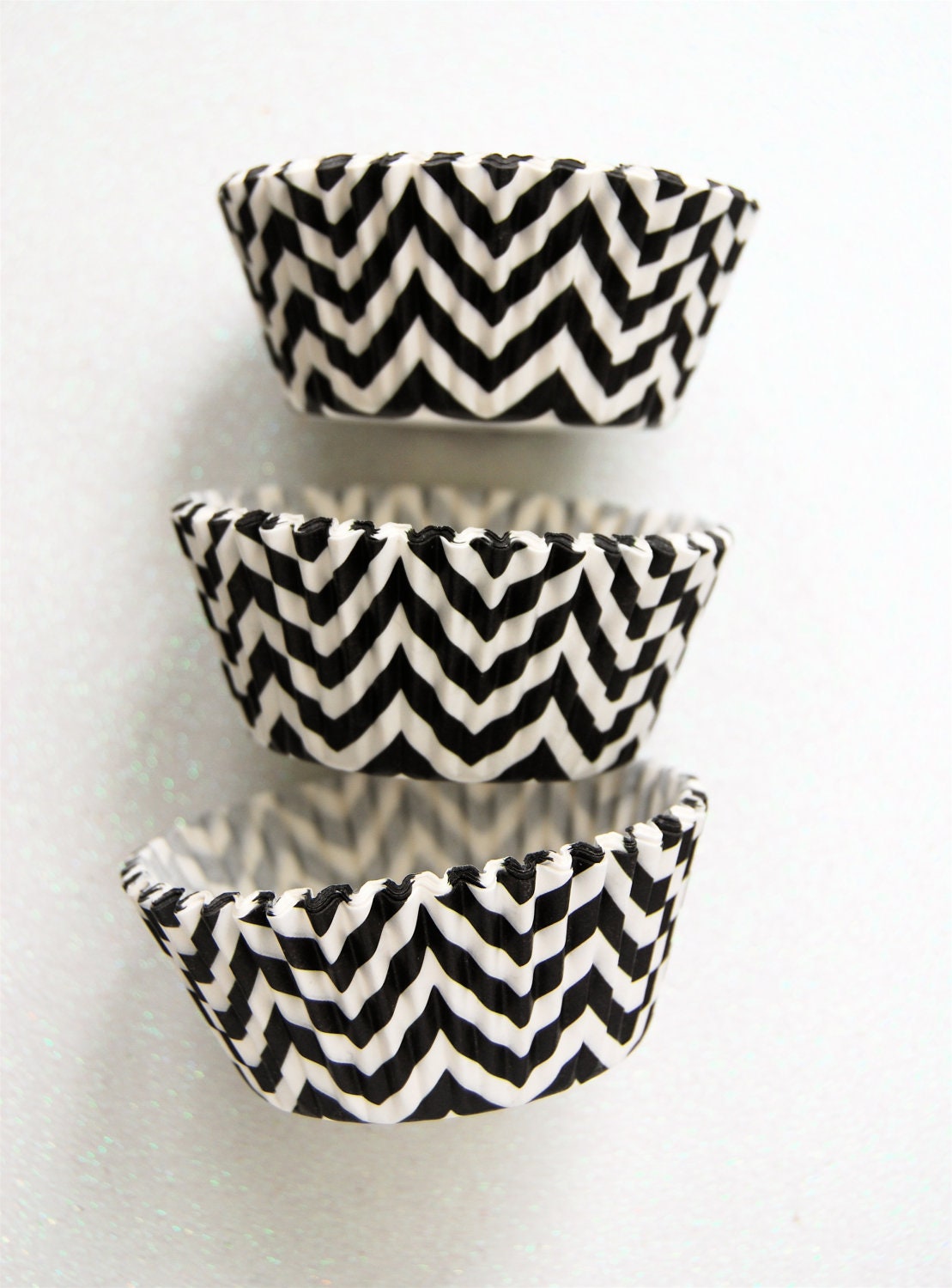 Black Chevron ZigZag Cupcake Liners Standard Size 50 per pack