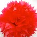 16" Red Tissue Pom Pom Party Decoration