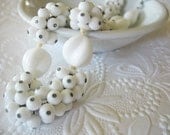 Vintage 1940's Milk Glass Beaded Necklace Signed Germany Choker