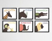 Jungle Animals Nursery Art Prints- Jungle Decor, Kids Wall Art, Children Decor, Jungle theme, Baby Nursery, Wall Decor, boy nursery