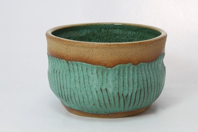 Ceramic Vase - Weathered Green Pottery Vase - READY TO SHIP