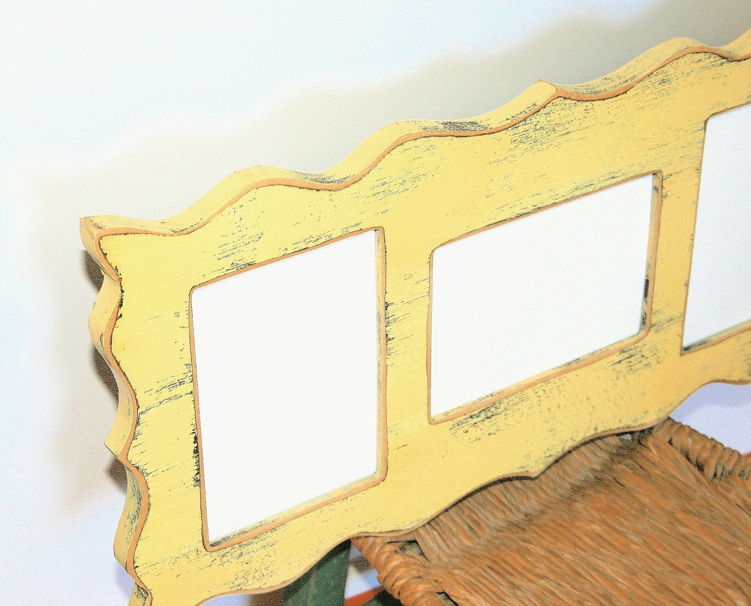 Shabby Whimsical Picture frame 3) 4x6 or 5x7 multi opening Multiple Collage Whimsical  Story Board