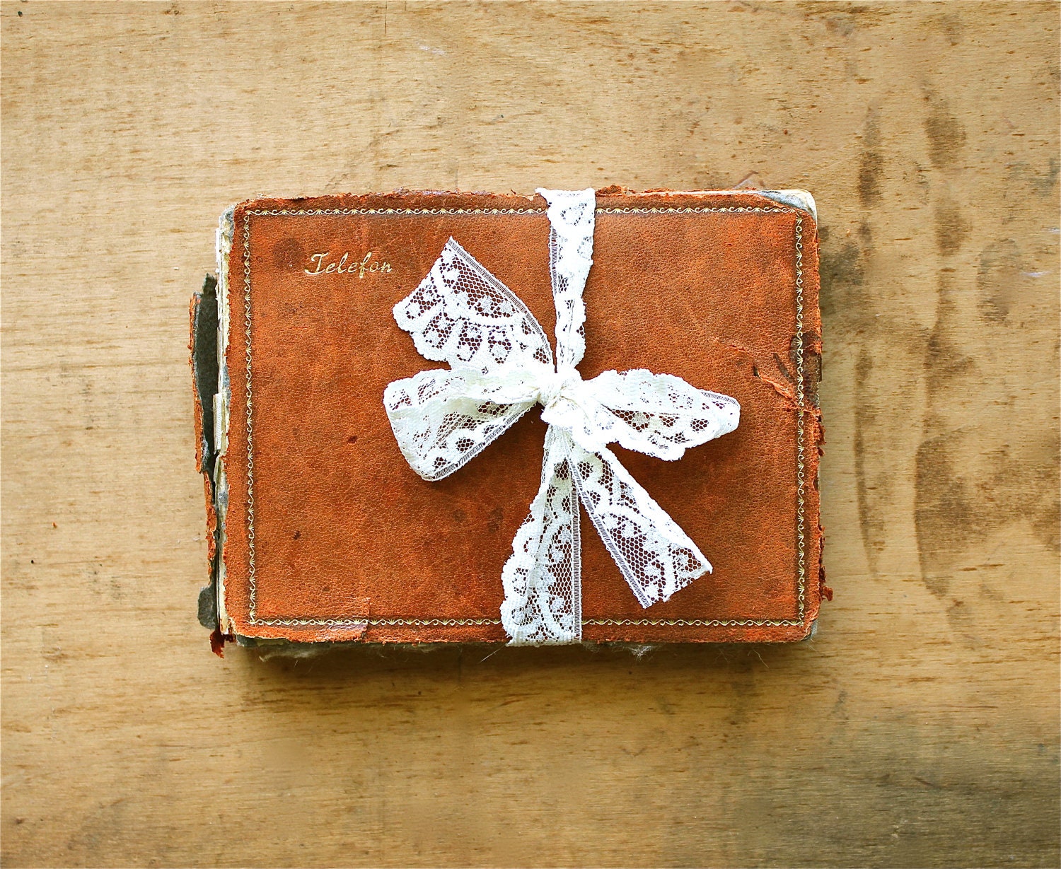 Old Friends - Antique Adress Book - Handwritten European Leather Bound Address Book