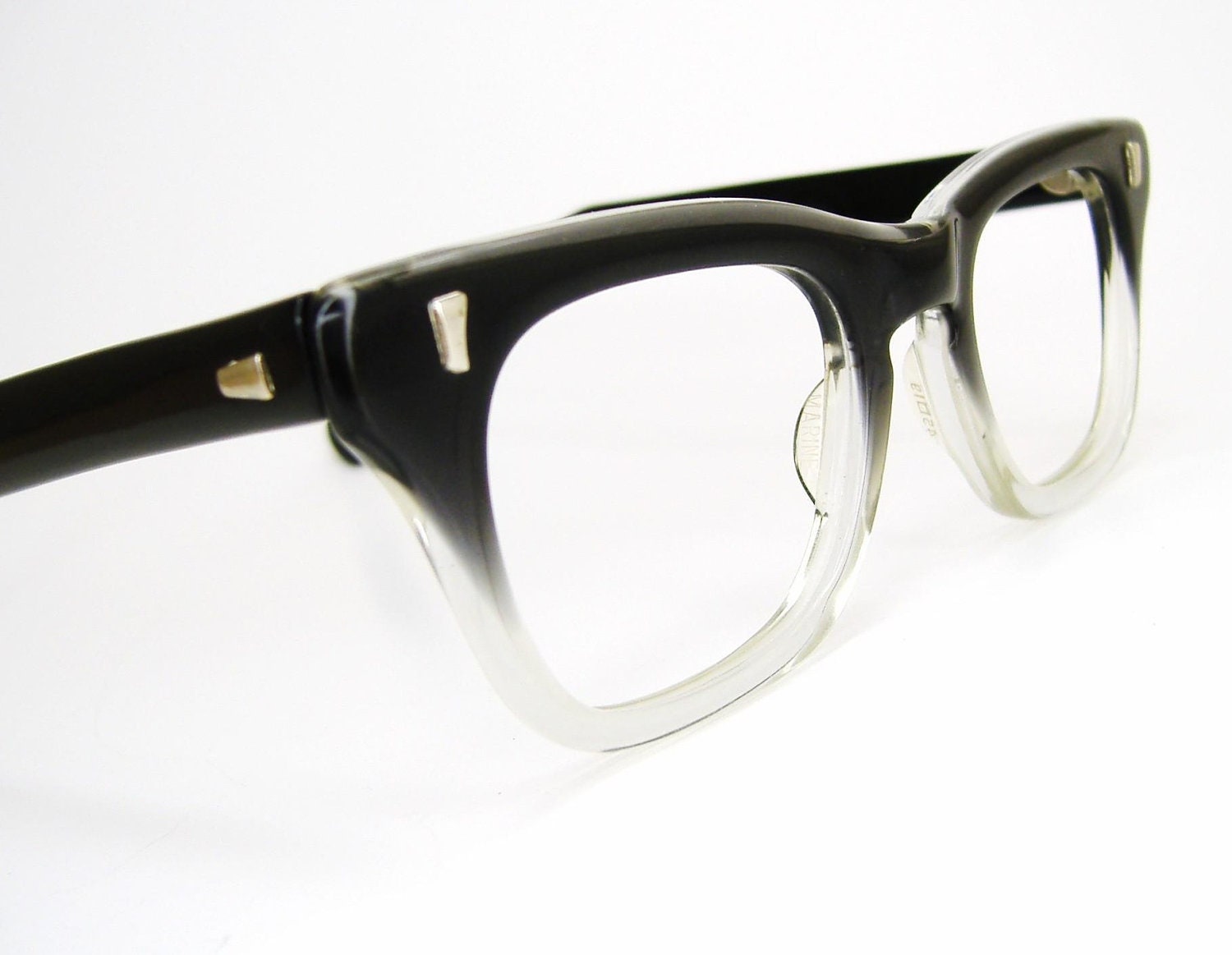 Vintage Mens 1950s Horn rim Glasses Eyeglasses Eyewear Frame Fades Never Worn