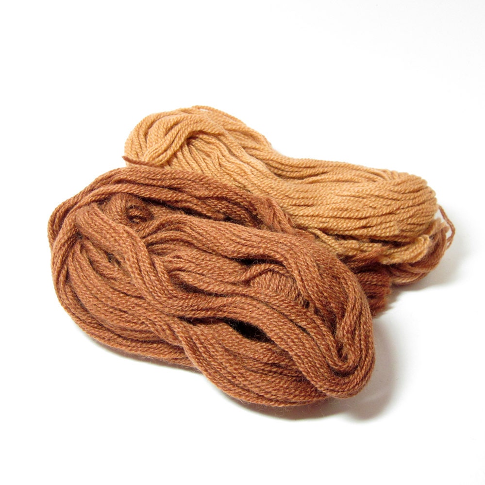 Persian Wool Yarn Assortment for Crewel Needlepoint Tapestry and Embroidery - Rust and Tan