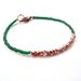 SALE // heartlines in hunter green & copper // dainty bracelet with mini geometric nugget copper beads and hunter green matte seed beads