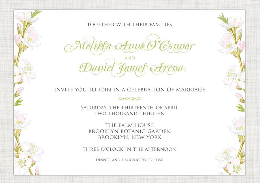 Spring Floral Wedding Invitation Suite