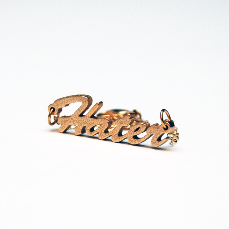Gold Hater Script Necklace