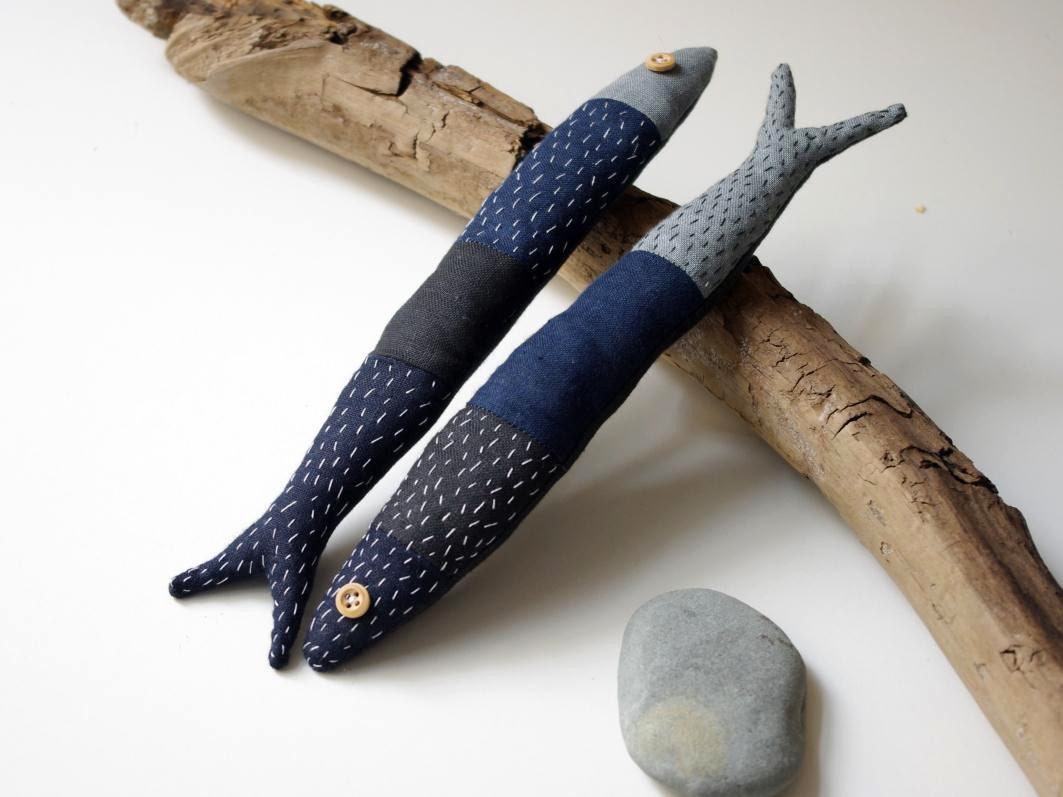 2 linen fishes. Ready to ship
