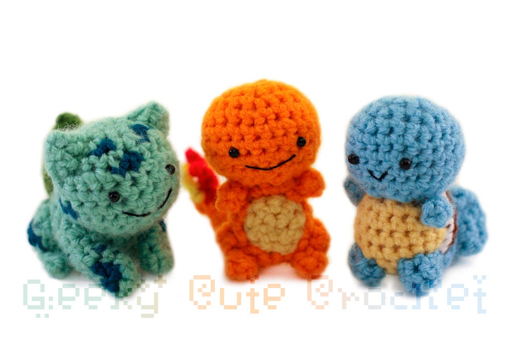 Kanto Starter Set Amigurumi - crocheted toys